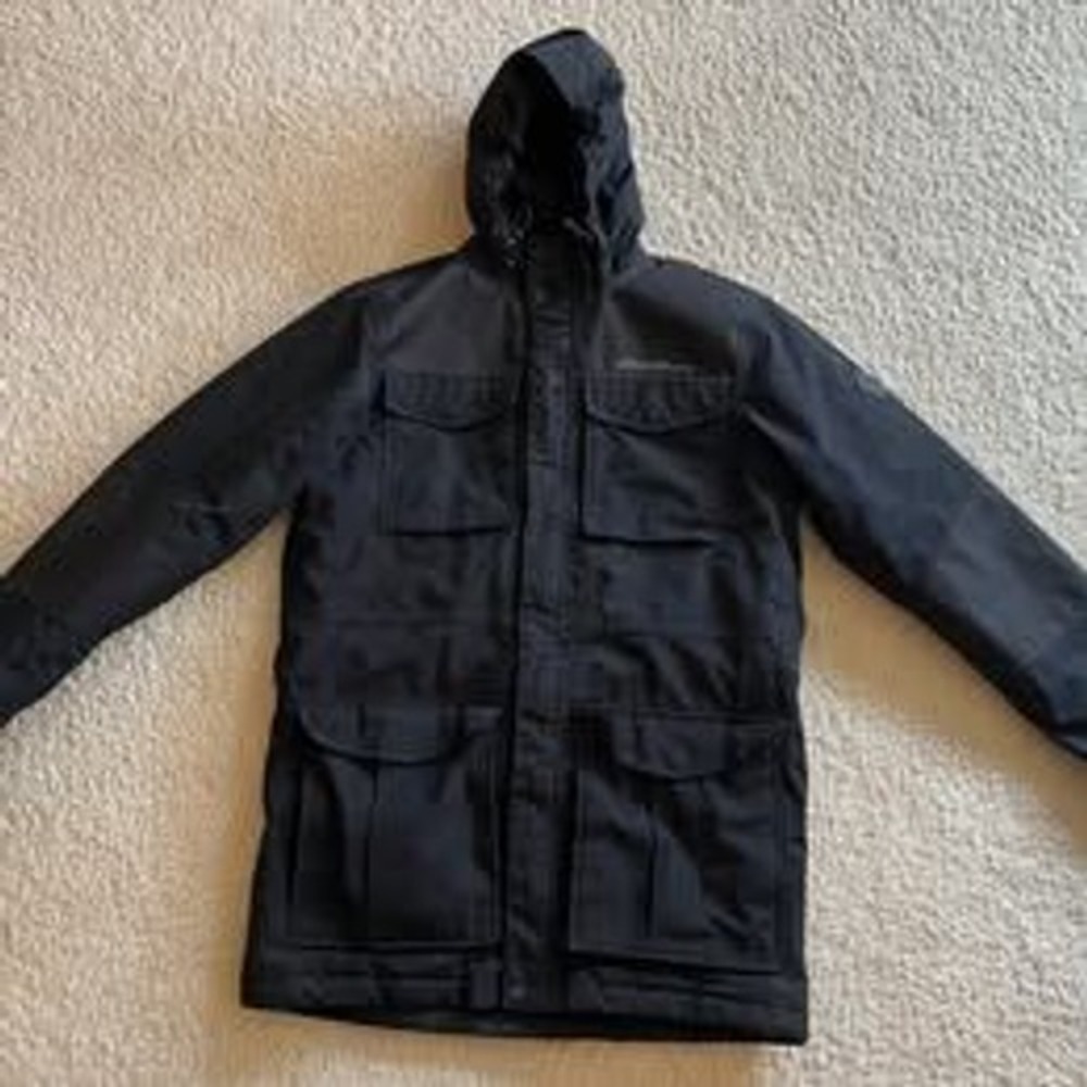 New Eddie Bauer Black Sherpa Lined Warm Winter Parka Jacket Men M Tall